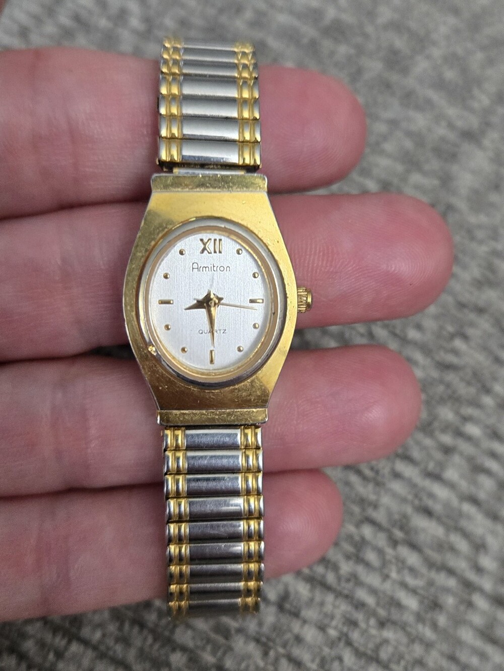 Armitron Gold & Silver Tone Stretch Band Women's Watch